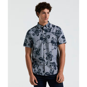 EcoVero™ Blend Floral Print Chambray Shirt (Dark Sapphire) 
