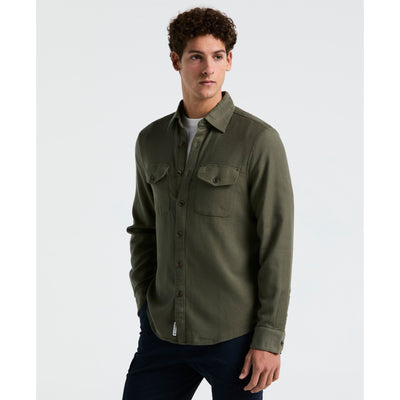 EcoVero™ Blend Loop Back Overshirt (Dusty Olive) 