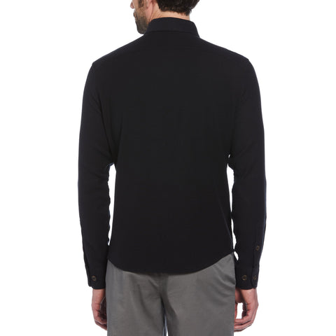 EcoVero™ Blend Loop Back Overshirt (True Black) 