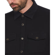 EcoVero™ Blend Loop Back Overshirt (True Black) 