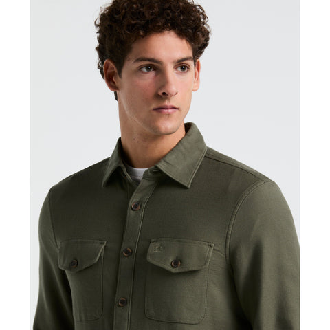 EcoVero™ Blend Loop Back Overshirt (Dusty Olive) 
