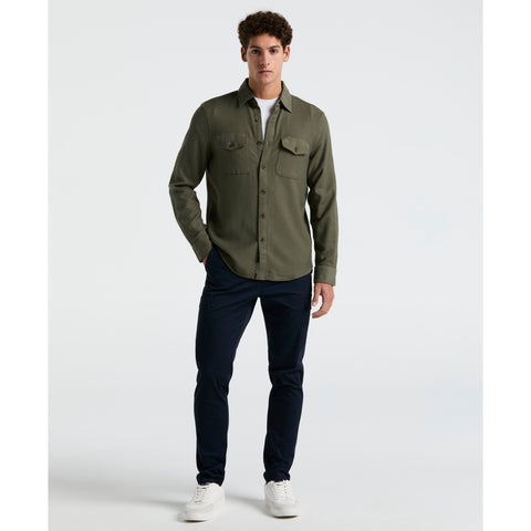 EcoVero™ Blend Loop Back Overshirt (Dusty Olive) 