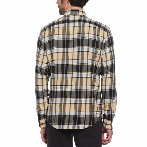 EcoVero™ Blend Plaid Flannel Shirt (True Black) 