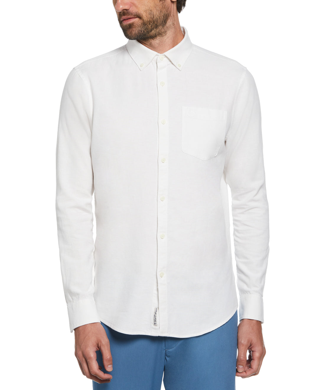 Linen EcoVero™ Blend Shirt (Bright White) 