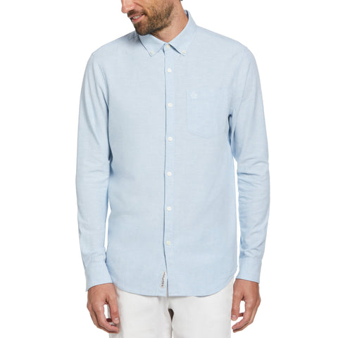Linen EcoVero™ Blend Shirt (Cerulean) 