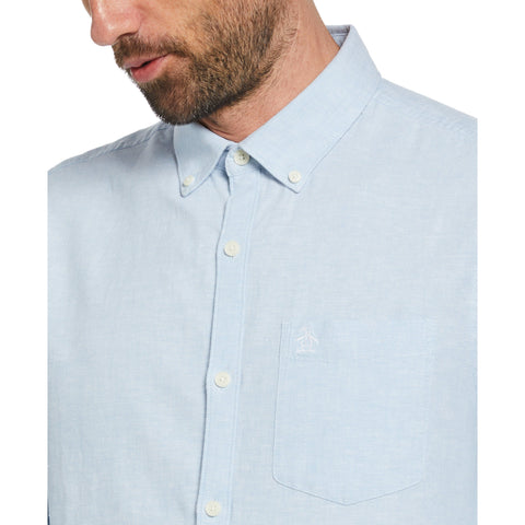 Linen EcoVero™ Blend Shirt (Cerulean) 