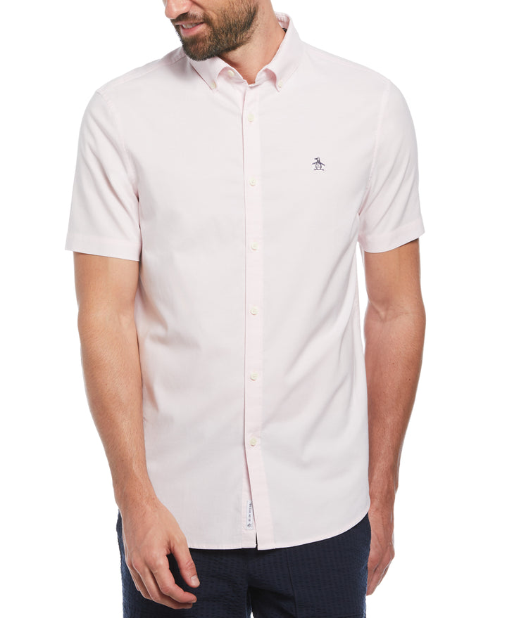 EcoVero Oxford Stretch Short Sleeve Button-Down Shirt (Parfait Pink) 
