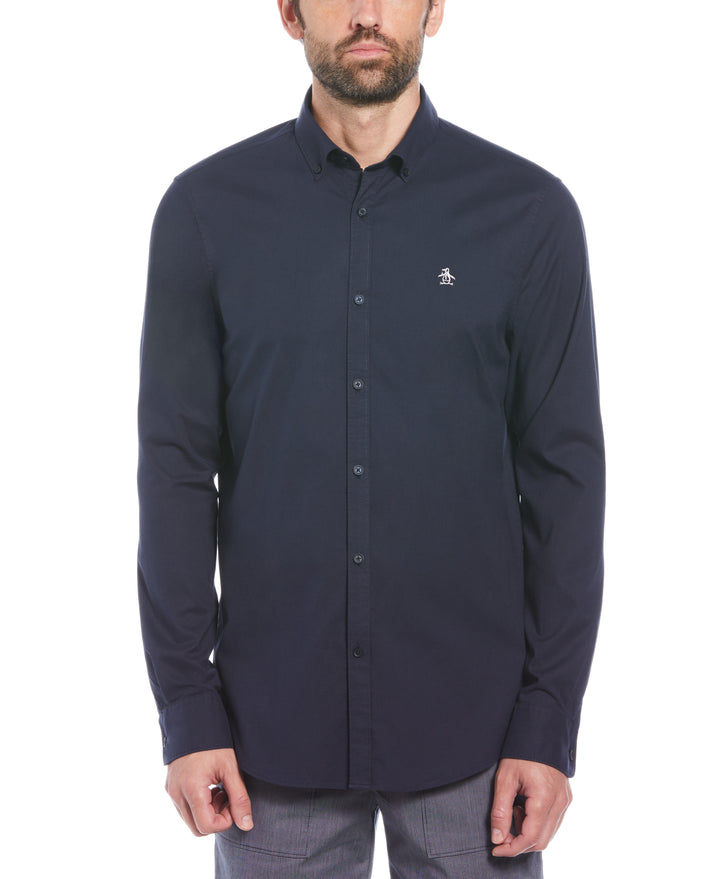 EcoVero Oxford Stretch Long Sleeve Shirt (Dark Sapphire) 