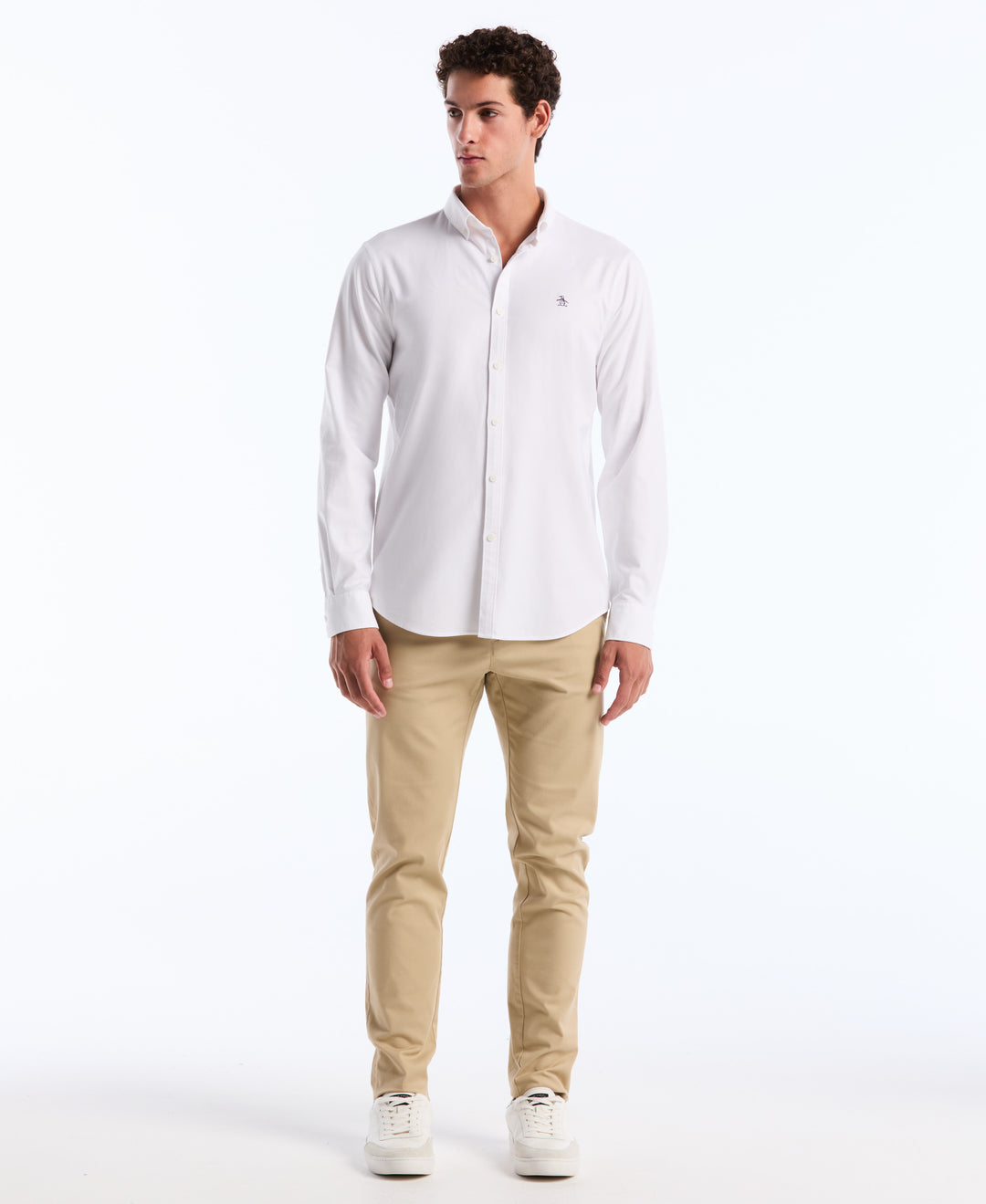 EcoVero Oxford Stretch Long Sleeve Shirt (Bright White) 