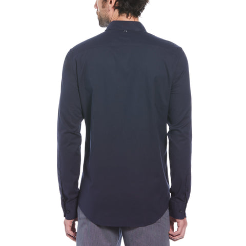 EcoVero Oxford Stretch Long Sleeve Shirt (Dark Sapphire) 