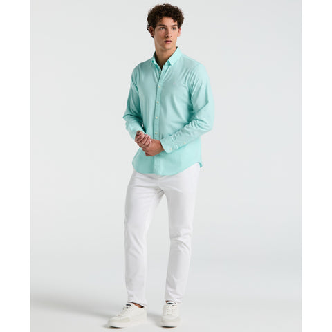 EcoVero Oxford Stretch Long Sleeve Shirt (Blue Tint) 