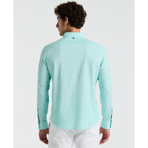 EcoVero Oxford Stretch Long Sleeve Shirt (Blue Tint) 