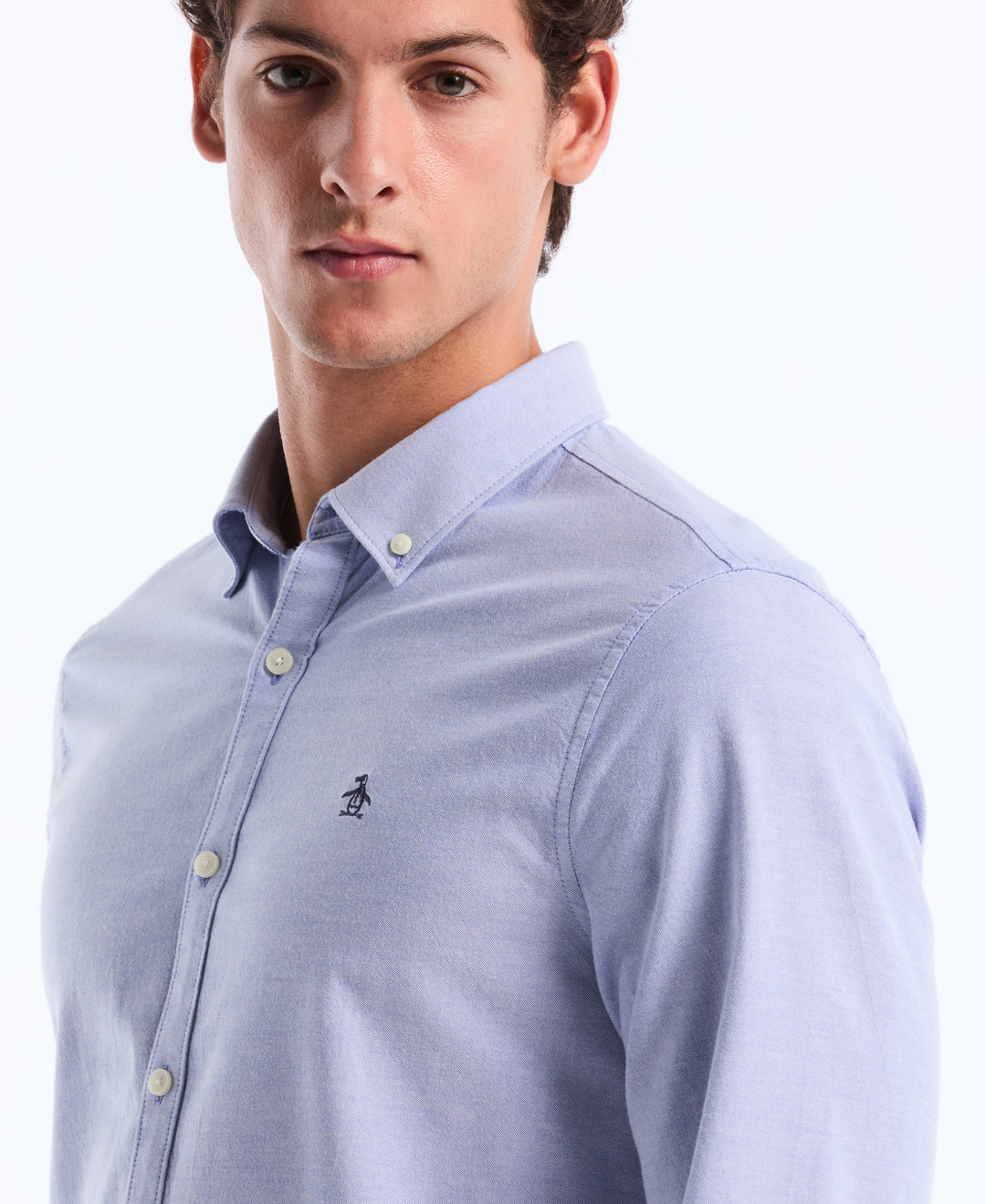 EcoVero Oxford Stretch Long Sleeve Shirt (Amparo Blue) 