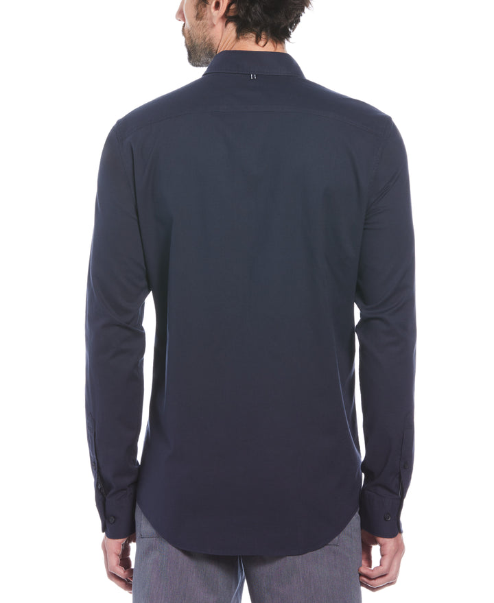 EcoVero Oxford Stretch Long Sleeve Shirt (Dark Sapphire) 
