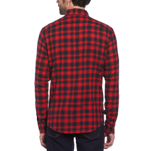 EcoVero™ Blend Plaid Flannel Shirt (Racing Red) 