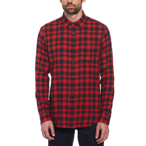 EcoVero™ Blend Plaid Flannel Shirt (Racing Red) 