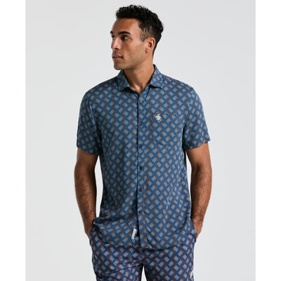 EcoVero Pride All-Over Tossed Stripe Shirt (Sargasso Sea) 