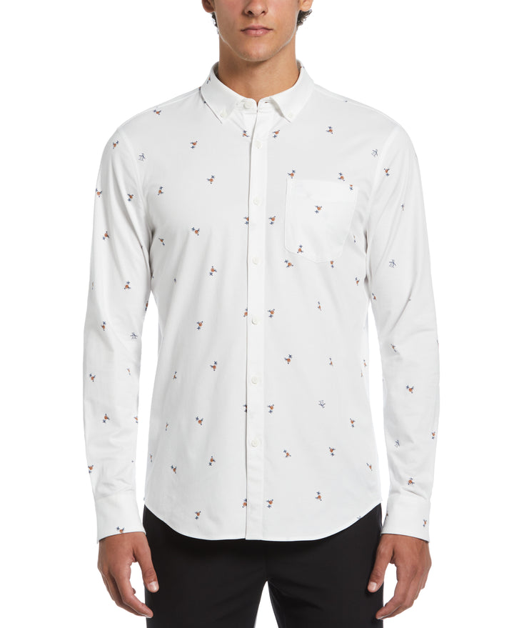 EcoVero Oxford Stretch Long Sleeve Shirt (Bright White) 