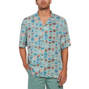 Collegiate Print Shirt (Oil Blue) 