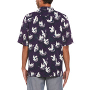 Cranes Print Shirt (Grape) 