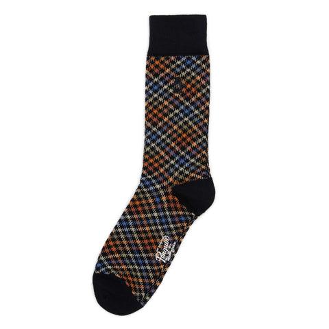 Edlin Plaid Dress Sock  (Dark Navy) 