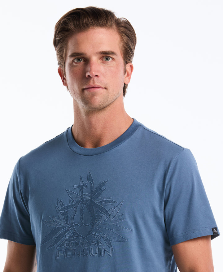Embroidered Bloom Pete Jersey Tee (Copen Blue) 