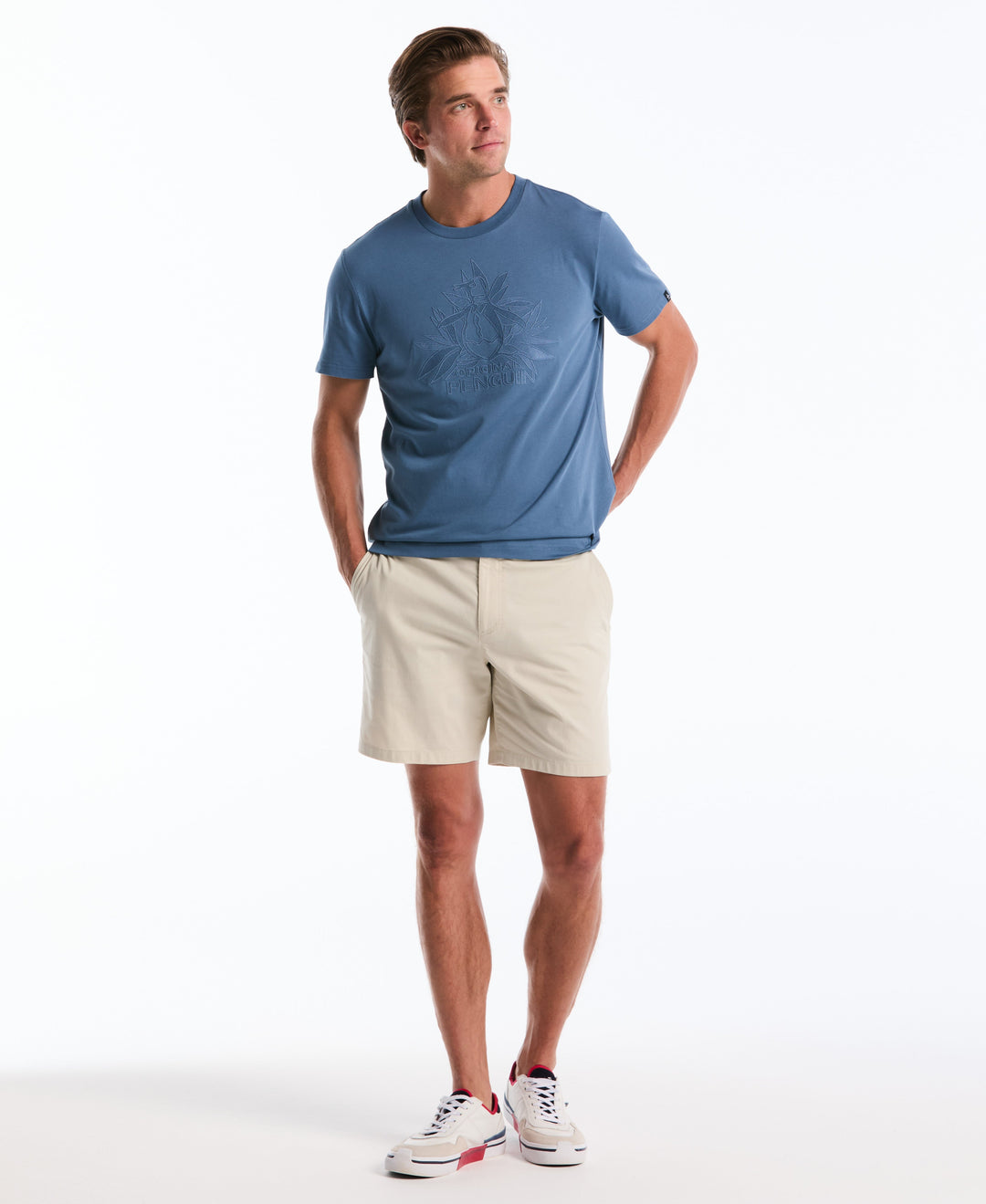 Embroidered Bloom Pete Jersey Tee (Copen Blue) 