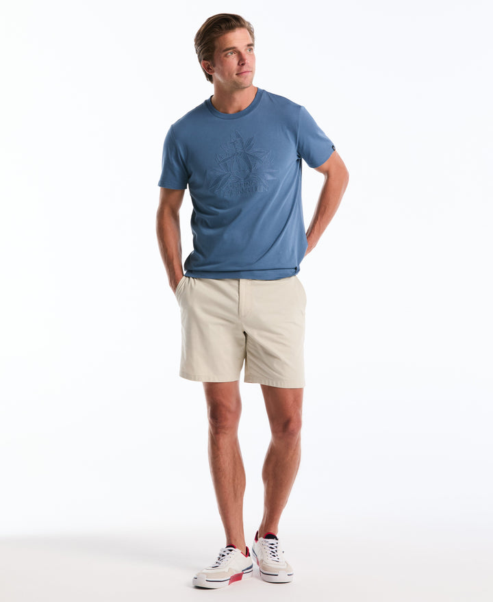 Embroidered Bloom Pete Jersey Tee (Copen Blue) 