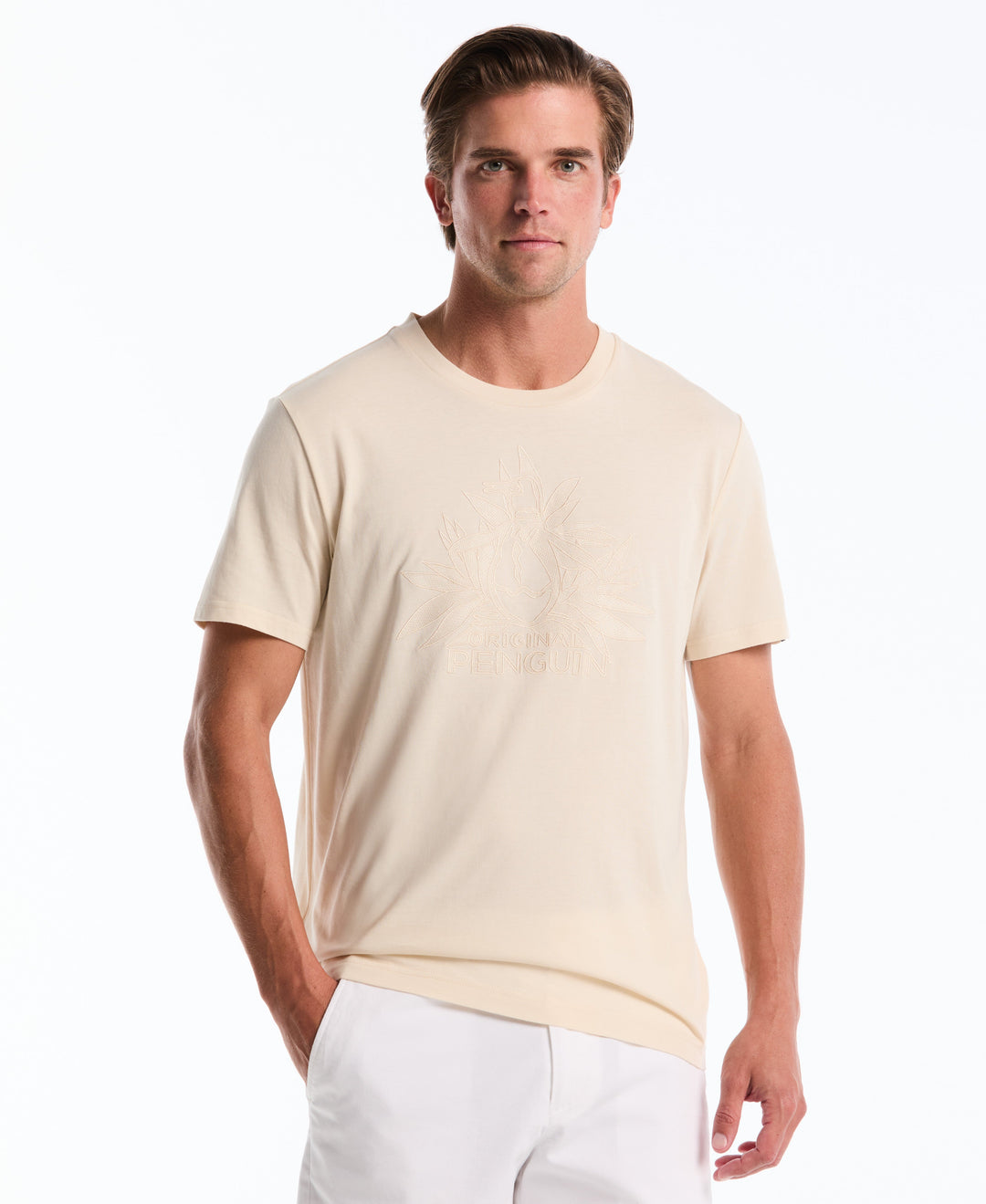 Embroidered Bloom Pete Jersey Tee (Birch) 