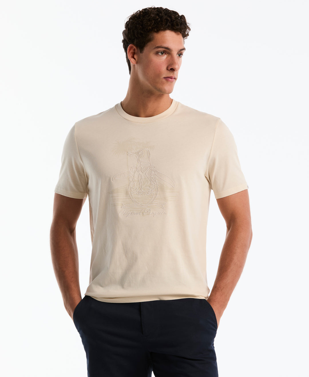 Jersey Embroidered Lei Graphic Cotton Tee (Birch) 