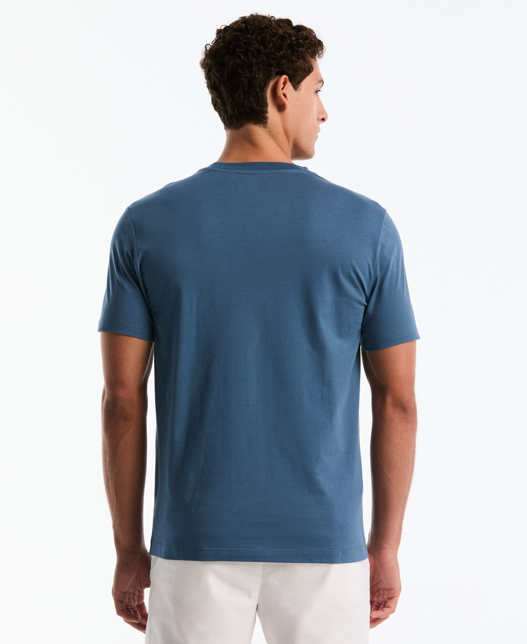 Jersey Embroidered Lei Graphic Cotton Tee (Copen Blue) 