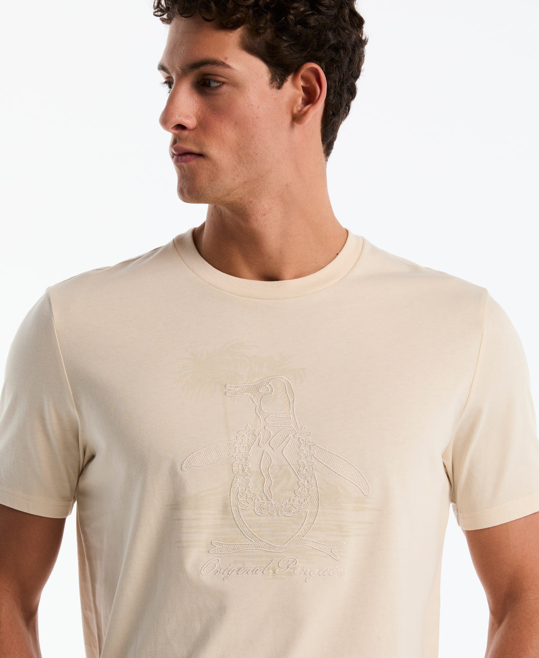 Jersey Embroidered Lei Graphic Cotton Tee (Birch) 