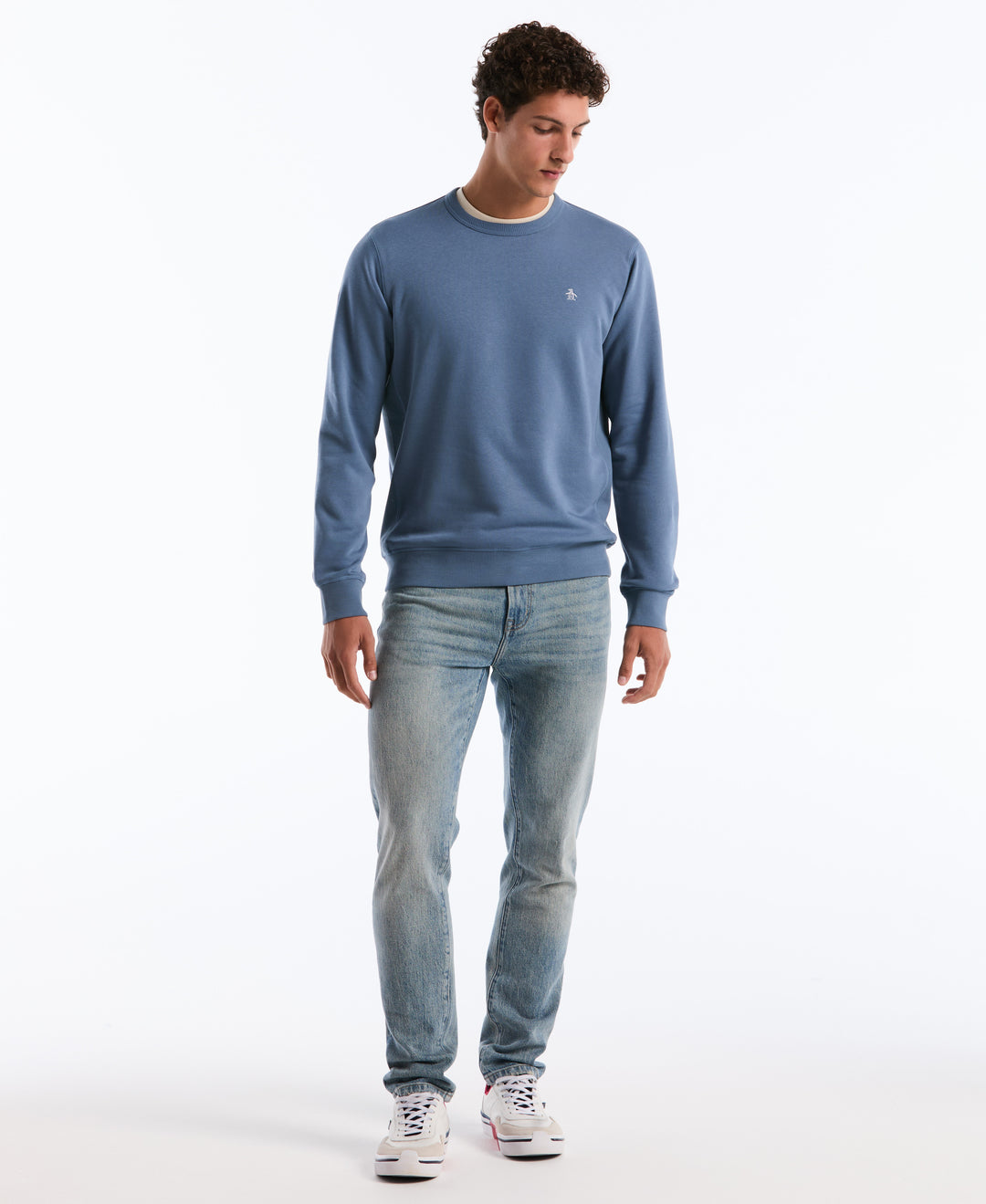 Embroidered Pete Fleece Crewneck (Copen Blue) 