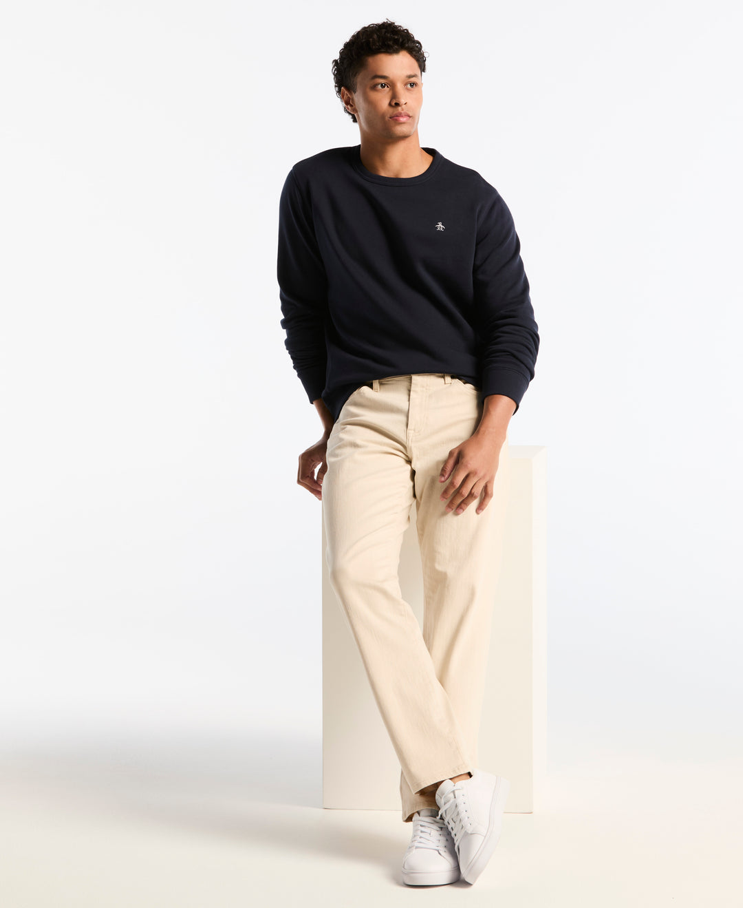 Embroidered Pete Fleece Crewneck (Dark Sapphire) 