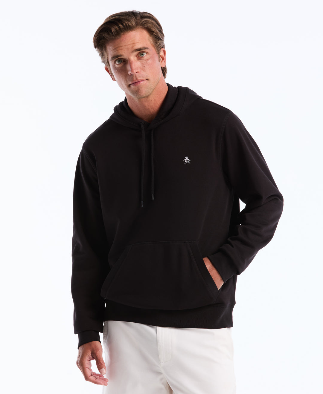 Embroidered Pete Fleece Hoodie (True Black) 