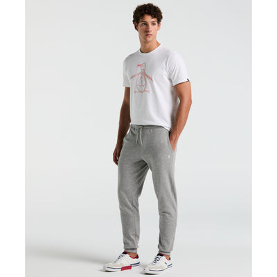 Embroidered Pete Fleece Jogger-Sweatpants-Rain Heather-XS-Original Penguin