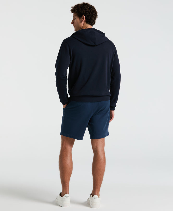 Full Zip Fleece Embroidered Pete Hoodie (Dark Sapphire) 