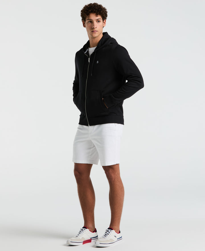 Full Zip Fleece Embroidered Pete Hoodie (True Black) 