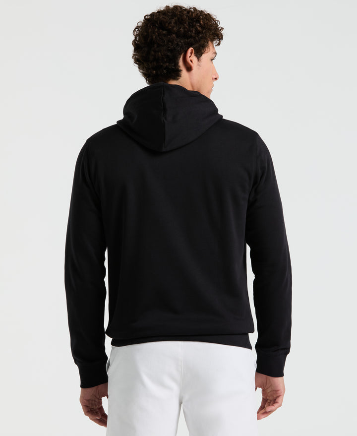 Full Zip Fleece Embroidered Pete Hoodie (True Black) 