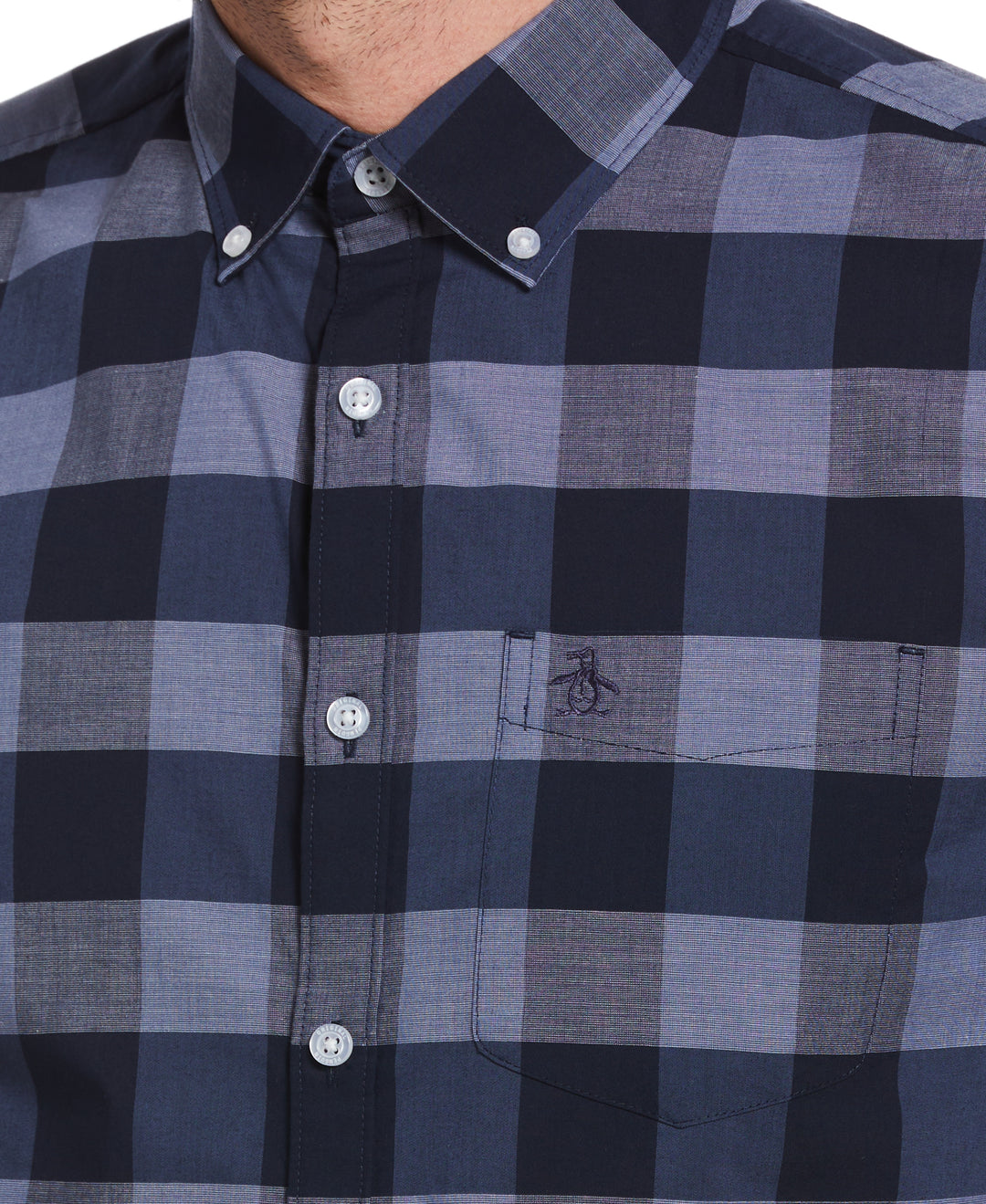 End-on-End Plaid Shirt (Dark Sapphire) 