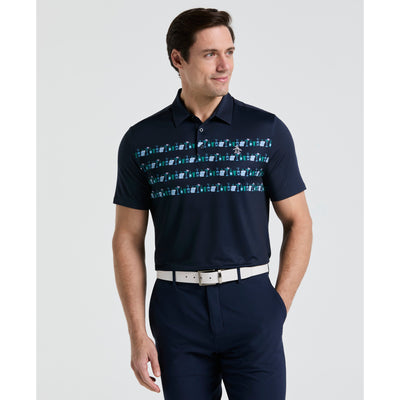 Engineered Cocktail Novelty Golf Polo Shirt (Black Iris) 