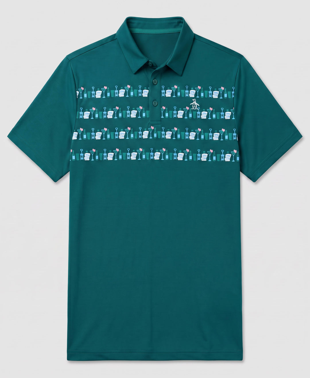 Engineered Cocktail Novelty Golf Polo-Golf Polos-Galapagos Green-S-Original Penguin