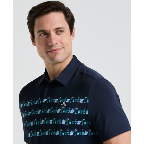 Engineered Cocktail Novelty Golf Polo Shirt (Black Iris) 