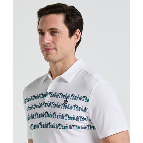 Engineered Cocktail Novelty Golf Polo Shirt (Bright White) 