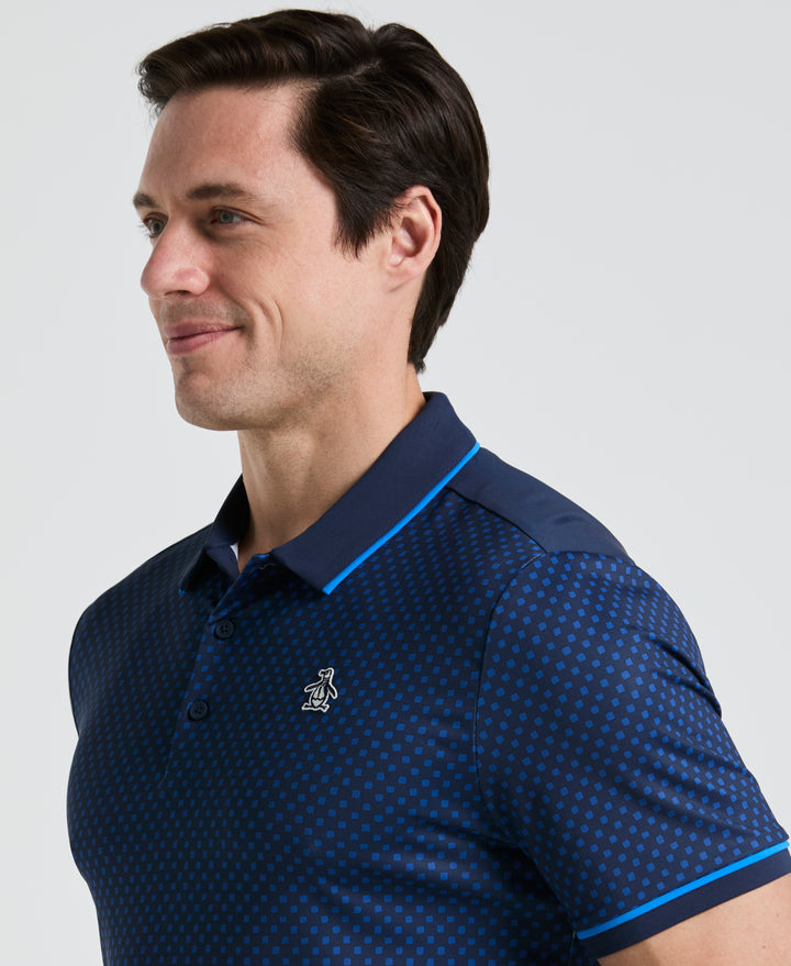 Caddy Graphic Print Golf Polo (Black Iris) 