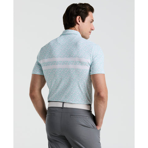 Engineered Novelty Stripe Printed Golf Polo Shirt (Bright White) 