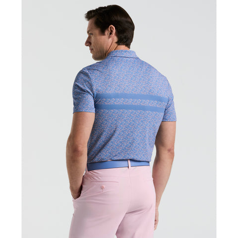 Engineered Novelty Stripe Printed Golf Polo Shirt (Quiet Harbor) 