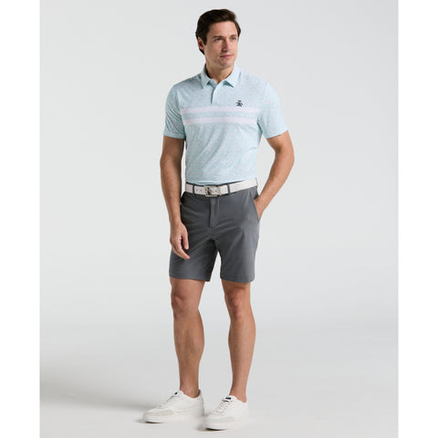Engineered Novelty Stripe Printed Golf Polo Shirt (Bright White) 