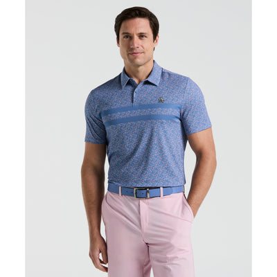 Engineered Novelty Stripe Printed Golf Polo Shirt (Quiet Harbor) 