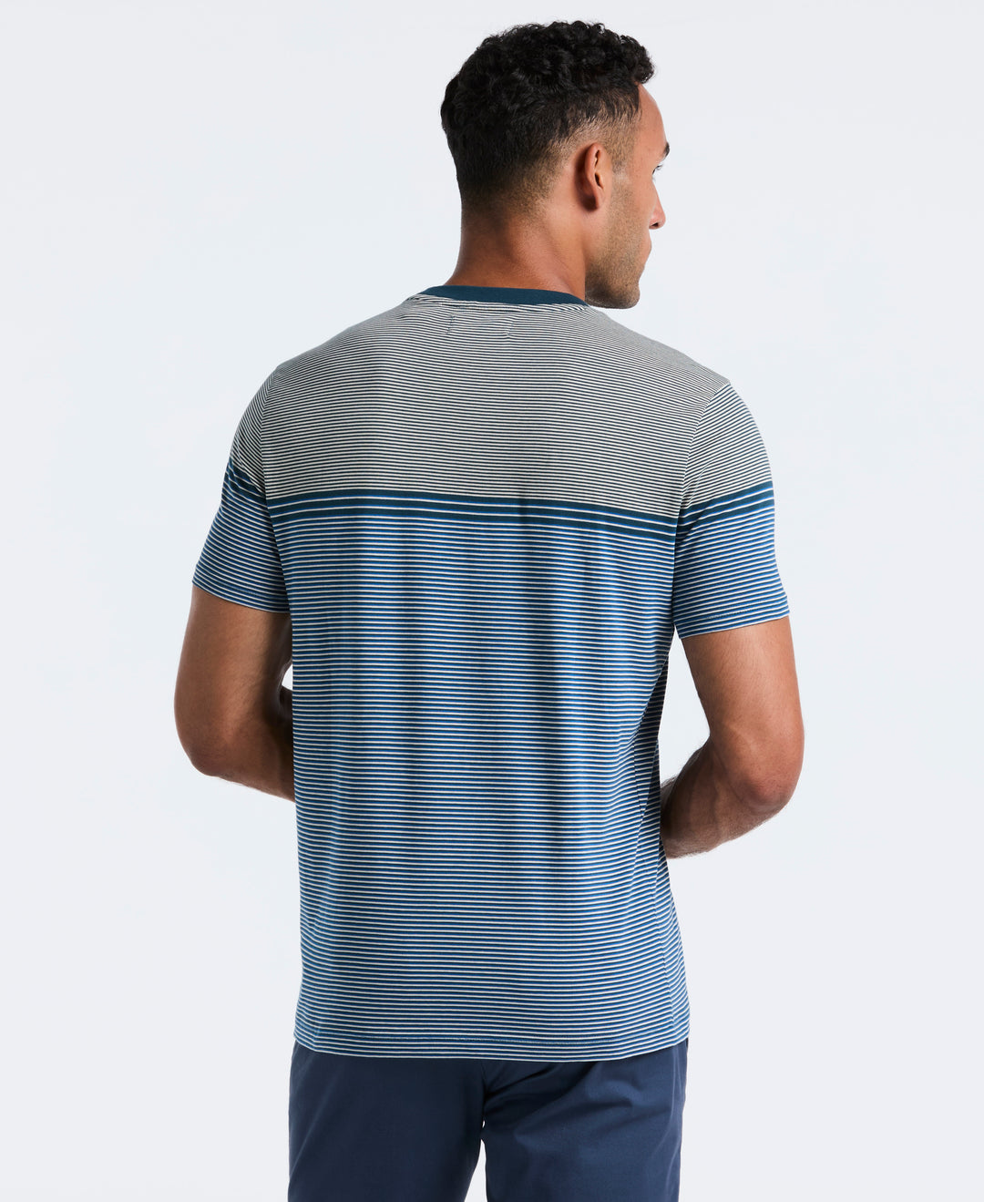 Engineered Stripe Jersey Tee (Reflecting Pond) 
